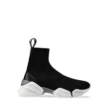Load image into Gallery viewer, VALENTINO High Top Sneaker in black stretch fabric
