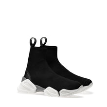 Load image into Gallery viewer, VALENTINO High Top Sneaker in black stretch fabric