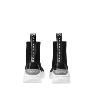 VALENTINO High Top Sneaker in black stretch fabric