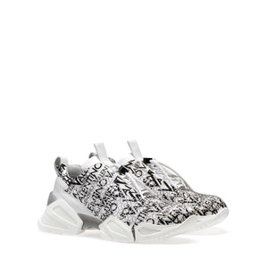 VALENTINO Running Sneaker in satin fabric with allover logo print