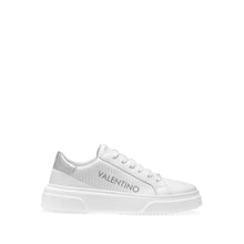 Load image into Gallery viewer, VALENTINO Lace Up Sneaker in white hide and silver inlay