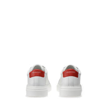 Load image into Gallery viewer, VALENTINO Lace Up Sneaker in white hide and red insert