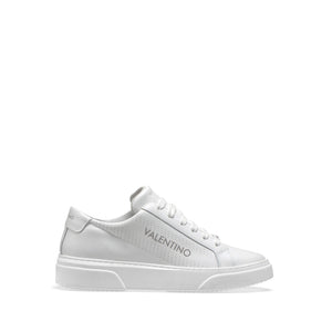 VALENTINO Lace-Up Sneaker in white hide and white insert