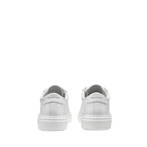 VALENTINO Lace-Up Sneaker in white hide and white insert