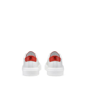 VALENTINO Sneakers Lace-Up in white and red calf