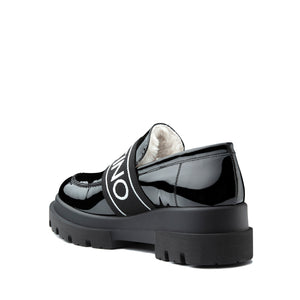 VALENTINO Chunky mocassins in black patent leather and rubber sole