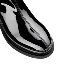 Load image into Gallery viewer, VALENTINO Flatform ankle boots in black faux leather matelassé