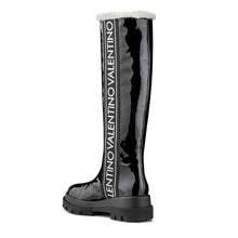 Load image into Gallery viewer, VALENTINO Boots in black patent leather with rubber sole and logo detail.