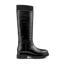 Load image into Gallery viewer, VALENTINO Flatform Boots in black calfskin with logo band and chunky sole